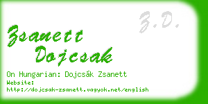 zsanett dojcsak business card